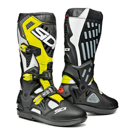 Sidi Atojo SRS White, Black & Yellow Fluorescent Motorcycle Boots