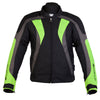 black and green fluorescent textile motorcycle jacket for men
