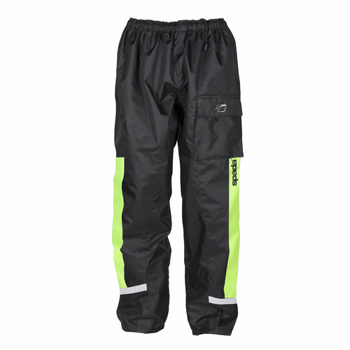 Spada Aqua Black & Fluorescent Waterproof Motorcycle Trousers - XS