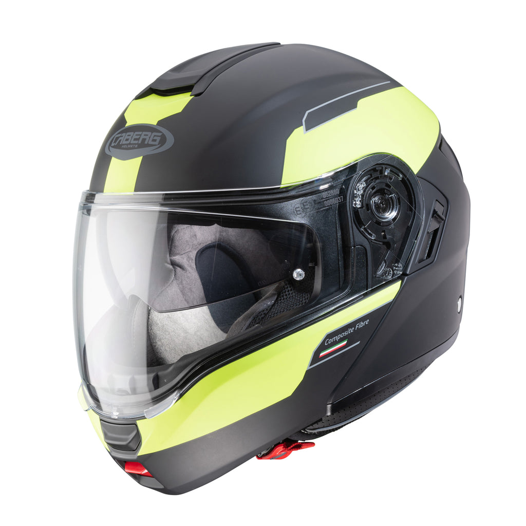 Caberg Levo Prospect Matt Black/Yellow Flip Up Motorcycle Helmet