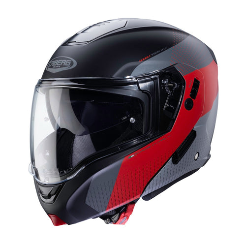 Caberg Horus Scout Matt Black/Red Flip Up Motorcycle Helmet - Small