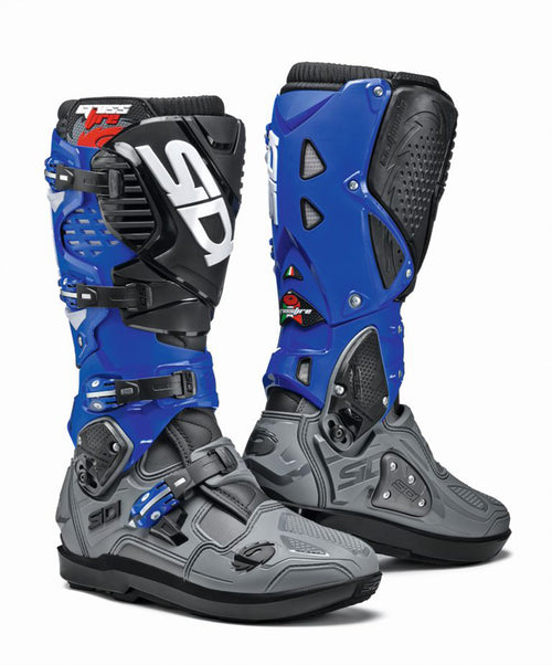 Sidi Crossfire 3 SRS Enduro Grey, Blue & Black Motorcycle Boots