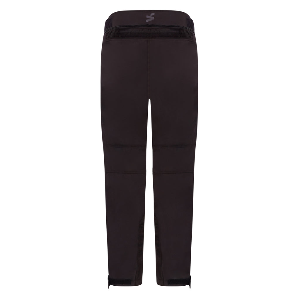back of black waterproof trousers for men with spada branding