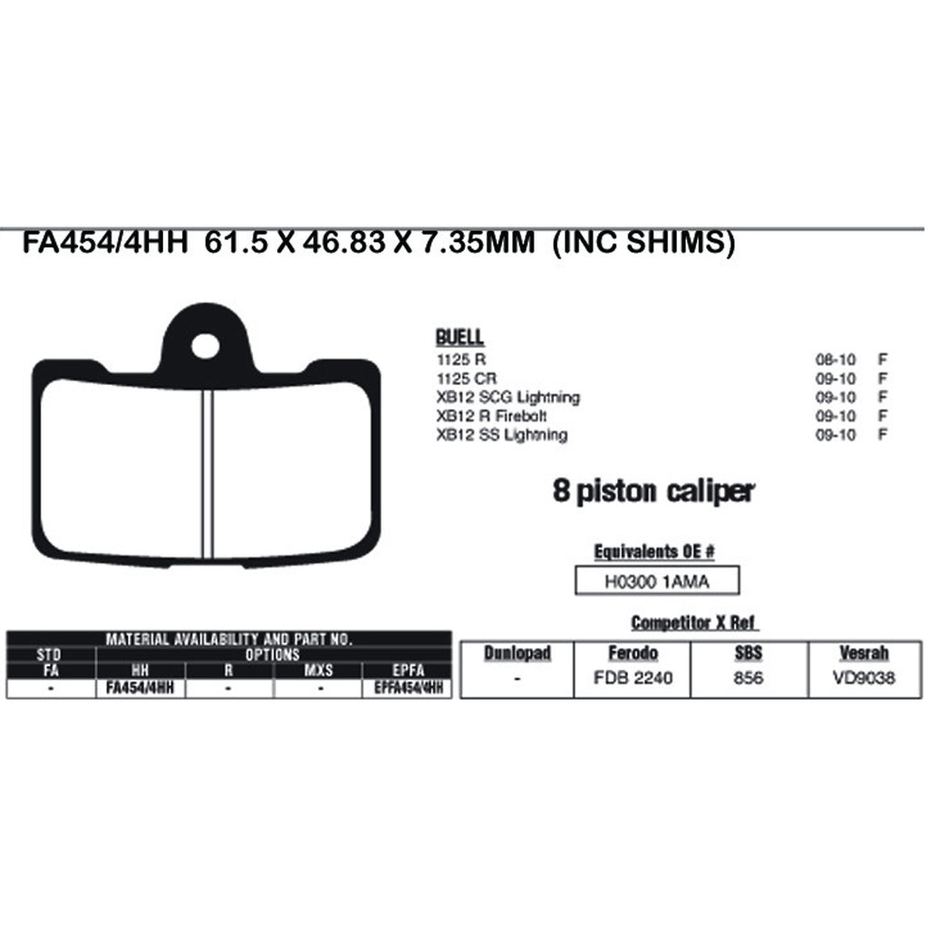 EBC Brake Pads EPFA454/4HH