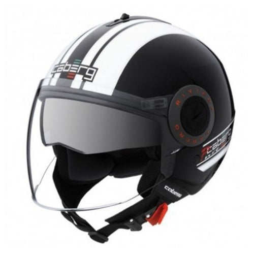 CABERG RIVIERA V2+ PURE BLACK/WHITE X-SMALL HELMET