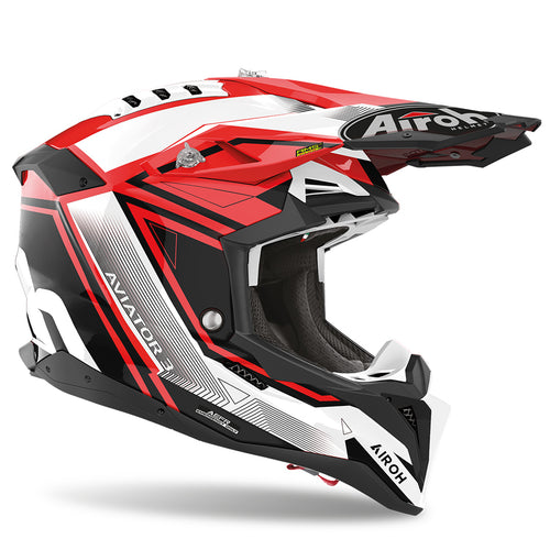 AIROH AVIATOR 3 LEAGUE RED GLOSS 22.06 HELMET MEDIUM