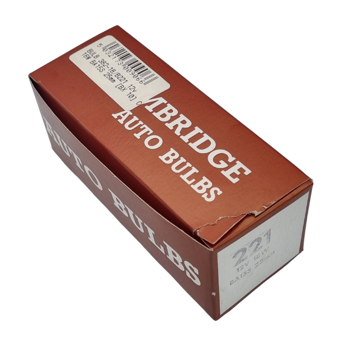 Bulbs 382-18/B221 12v 18W BA15S 25mm [Box 10]
