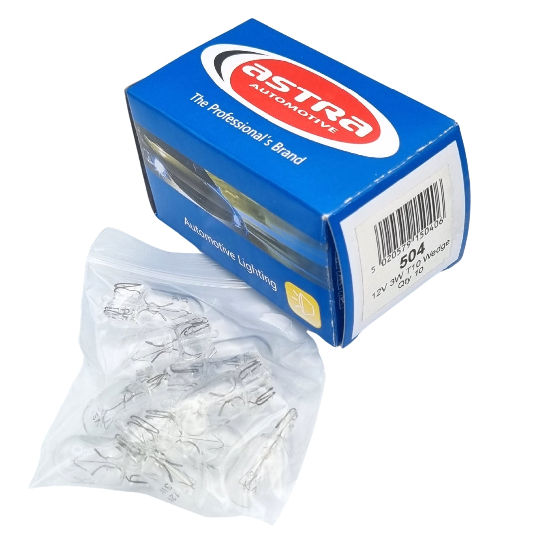 Bulbs 504 12v 3W T10 CAPLESS [Box 10]