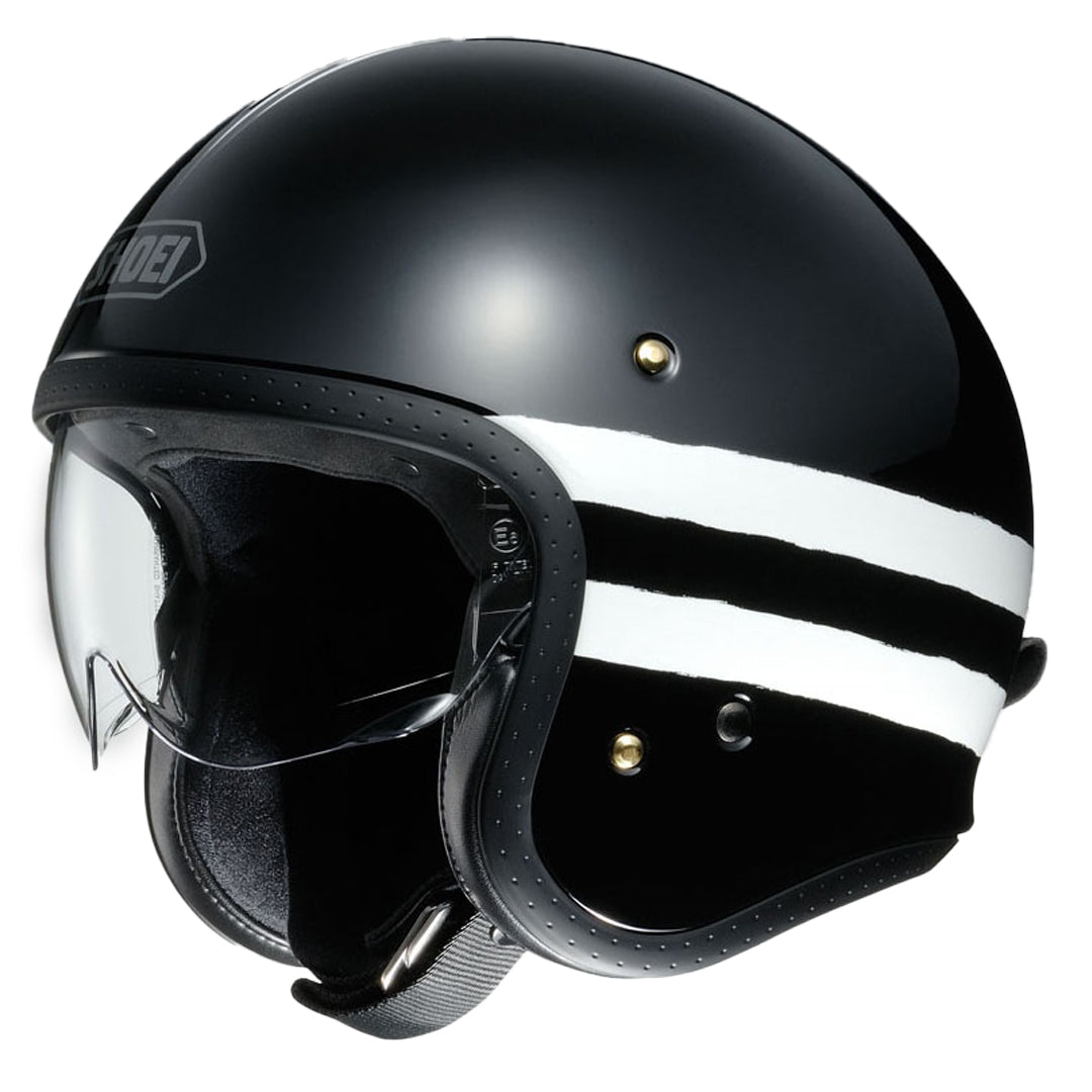 Shoei J.O Sequel TC-5 retro open face motorcycle helmet in black and white graphic