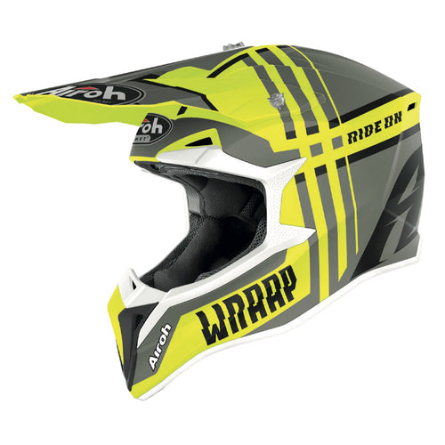 Airoh Wraap Motorcycle Helmet - Broken Yellow Matt