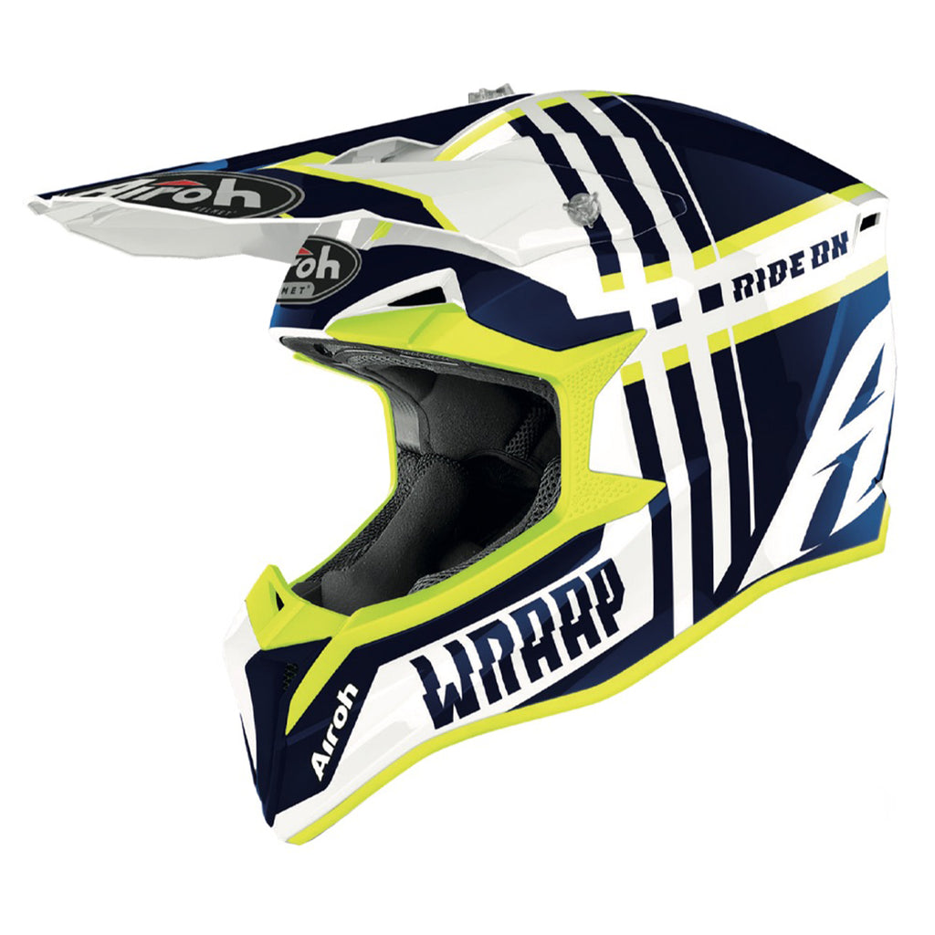 Airoh Wraap Motorcycle Helmet - Broken Blue Gloss