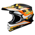 Shoei VFX-W Turmoil TC-8 motocross helmet in black and orange off-road graphic