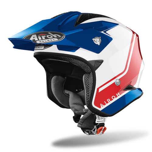 Airoh TRR S Keen Motorcycle Helmet - Blue/Red Gloss