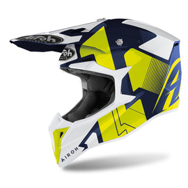 Airoh Wraap Raze Motorcycle Helmet - Blue Gloss