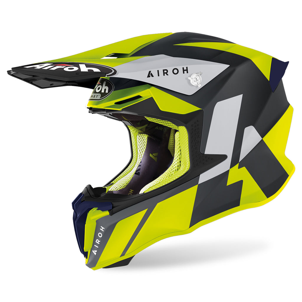 Airoh Twist 2.0 Lift Motorcycle Helmet - Yellow Blue Matt