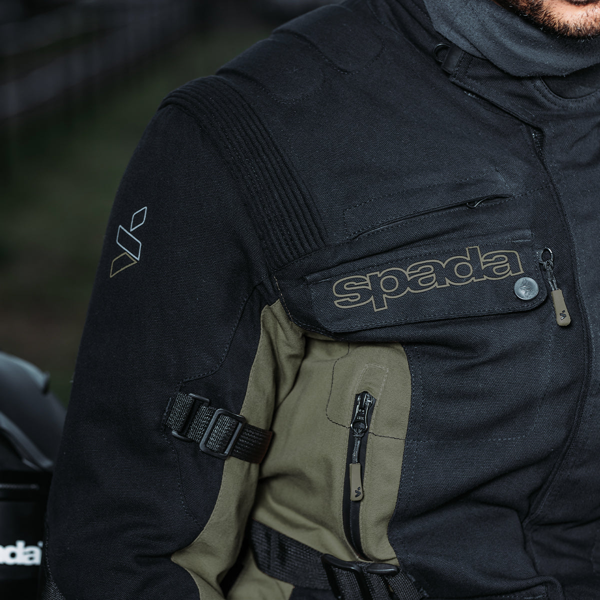 Spada Ascent V3 CE WP Motorcycle Jacket Black/Green