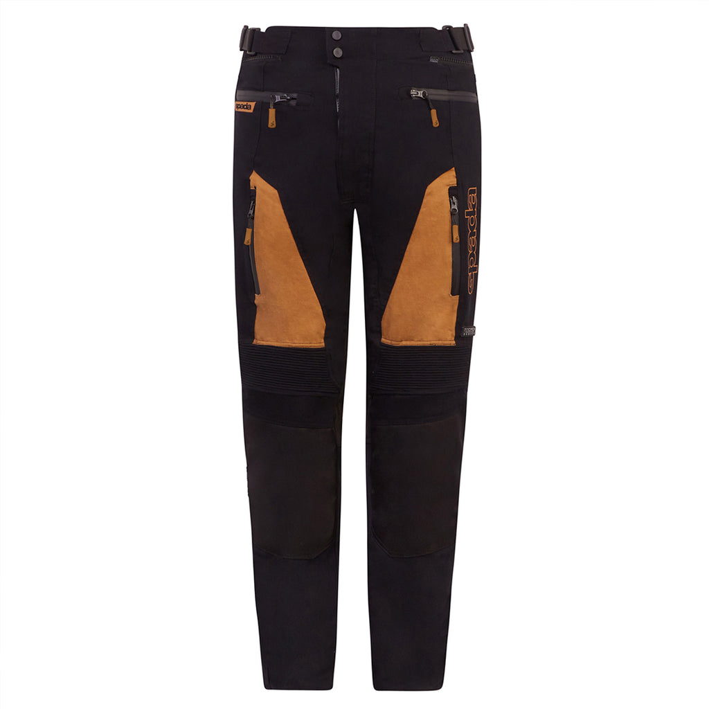 black and brown ascent spada waterproof motorcycle trousers for men