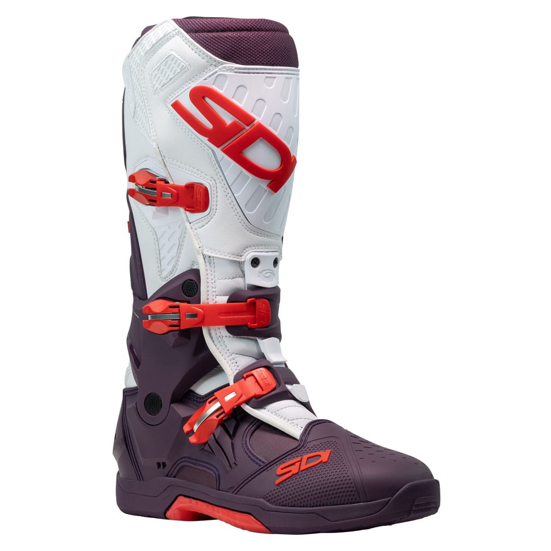Sidi Crossair Wine & White Motorcycle Boots