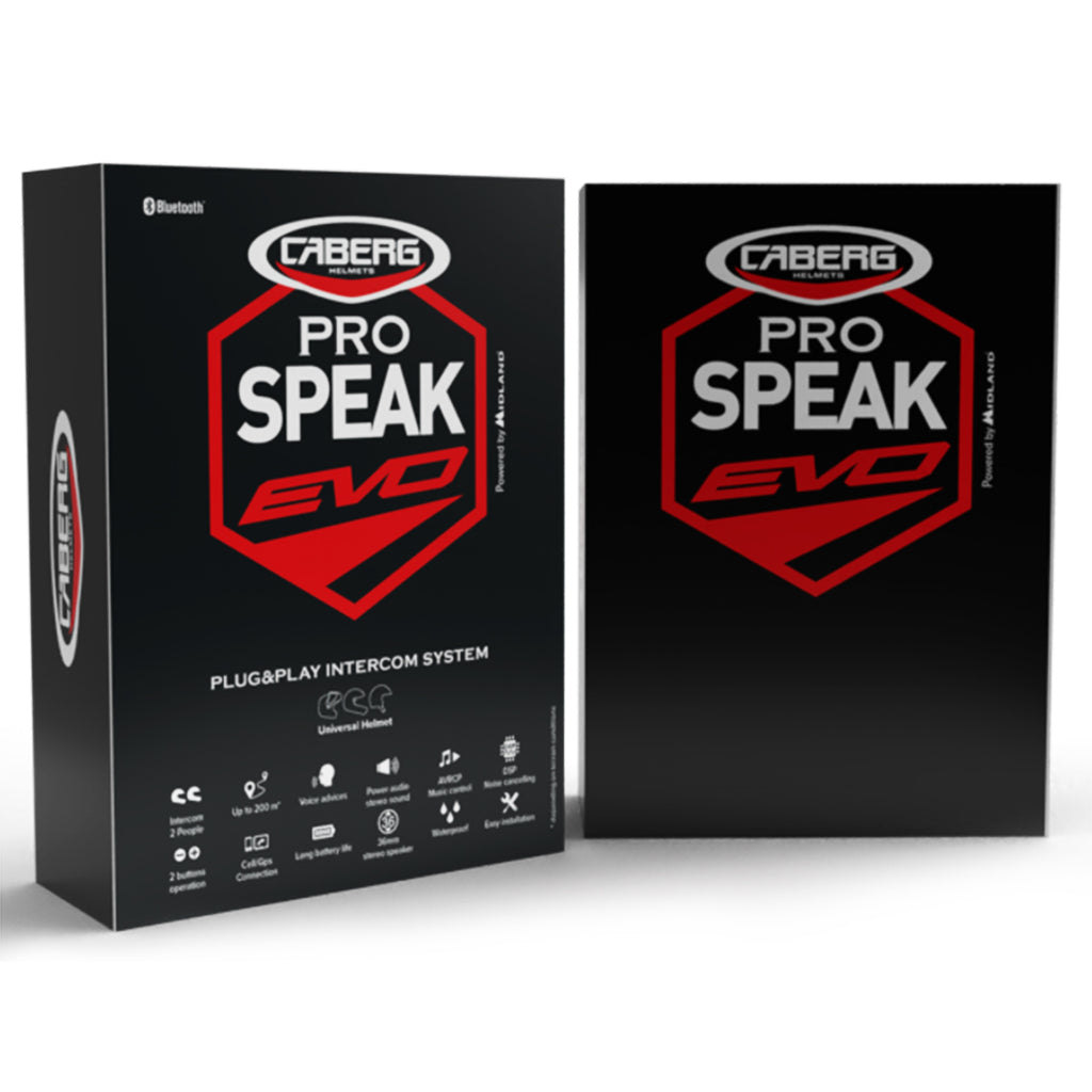 Caberg pro speak evo front and back of the box