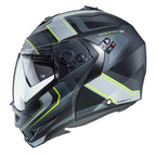 side view of yellow grey and black helmet with pinlock ready visor
