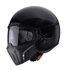 black carbon motorcycle helmet with detachable chin guard
