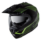 black and yellow fluo flip up motorcycle helmet with clear visor