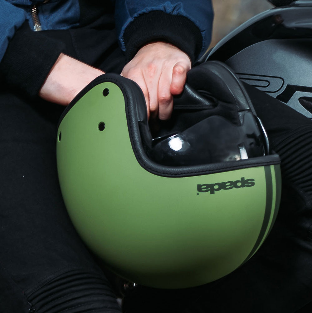 Spada Ace Command Matt Green Motorcycle Helmet