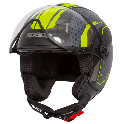 Spada Hellion Motorcycle Helmet - Arrow Matt Black/yellow fluo