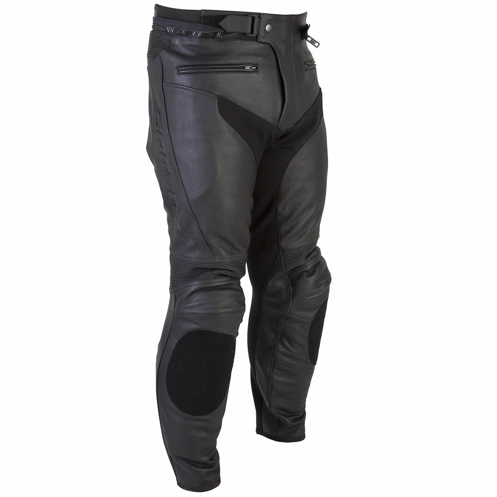 black leather motorcycle trousers for men