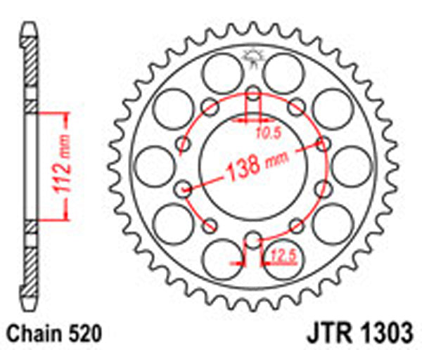 JT Rear Sprockets R/W 1303-43