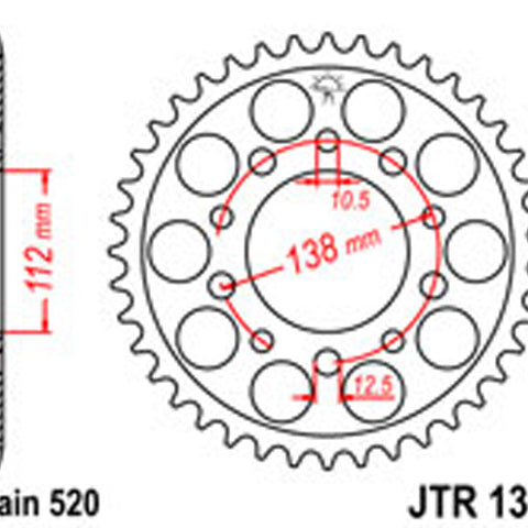 JT Rear Sprockets R/W 1303-43