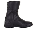 side view of black spada waterproof boots with accordion detail