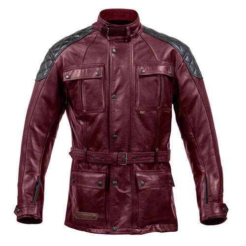Spada Berliner Oxblood Leather Motorcycle Jacket