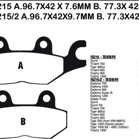 EBC Brake Pads FA215/2V