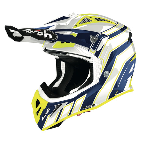 Airoh Aviator Ace Art Motorcycle Helmet - Blue Gloss