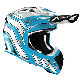 Airoh Aviator Motorcycle Helmet - Ace Art Azure Gloss