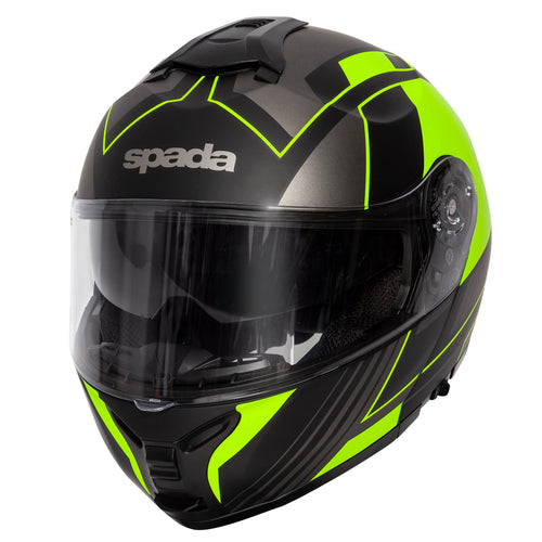 Spada Orion Motorcycle Helmet Whip Matt Black/Fluo yellow