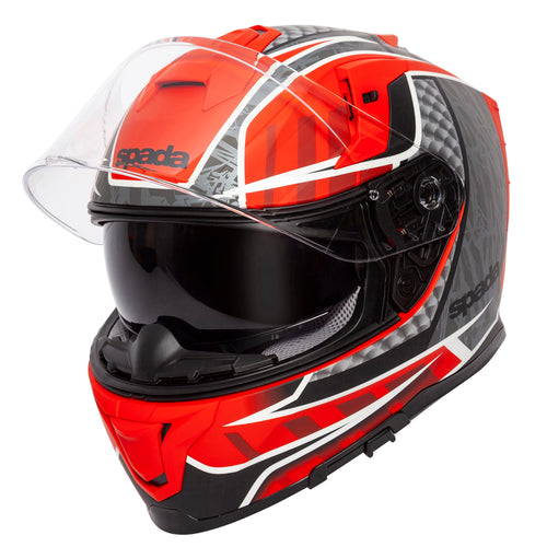 Spada SP1 Motorcycle Helmet - Matt Red/Grey