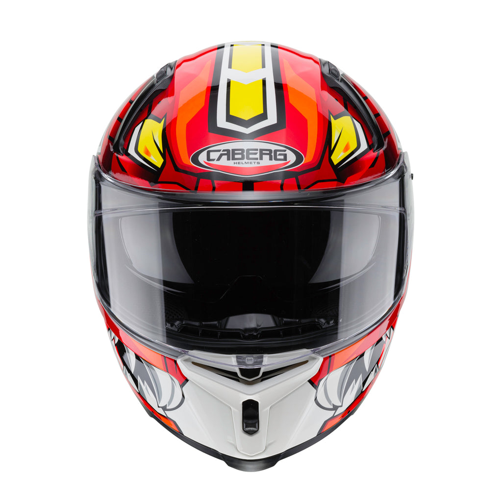 Caberg Avalon Giga White, Red and Yellow Motorbike Helmet