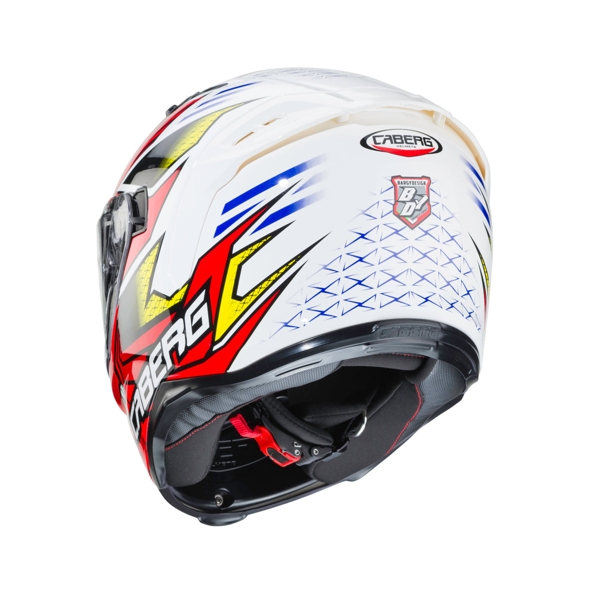 Caberg Avalon Giga White, Red and Yellow Motorbike Helmet