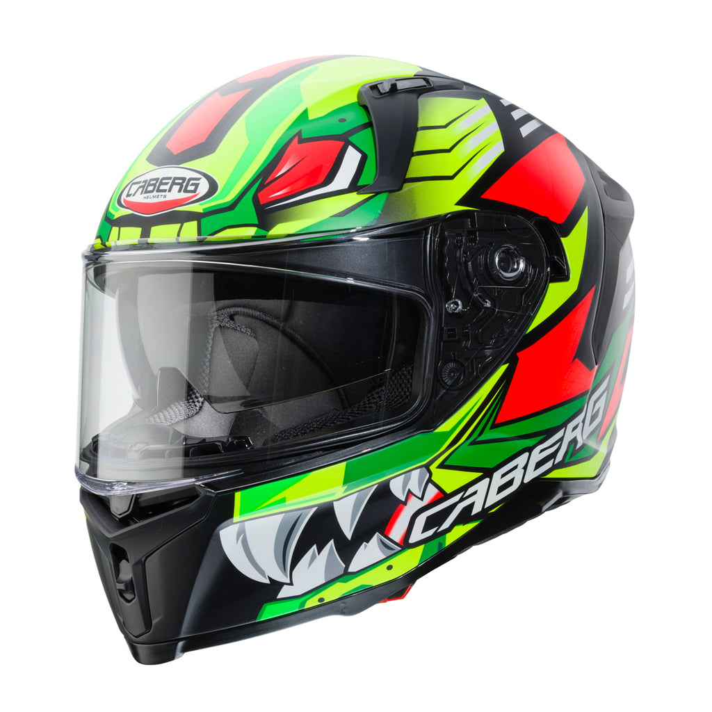 Caberg Avalon Giga Matt Black, Yellow Fluo and Red Fluo Motorbike Helmet