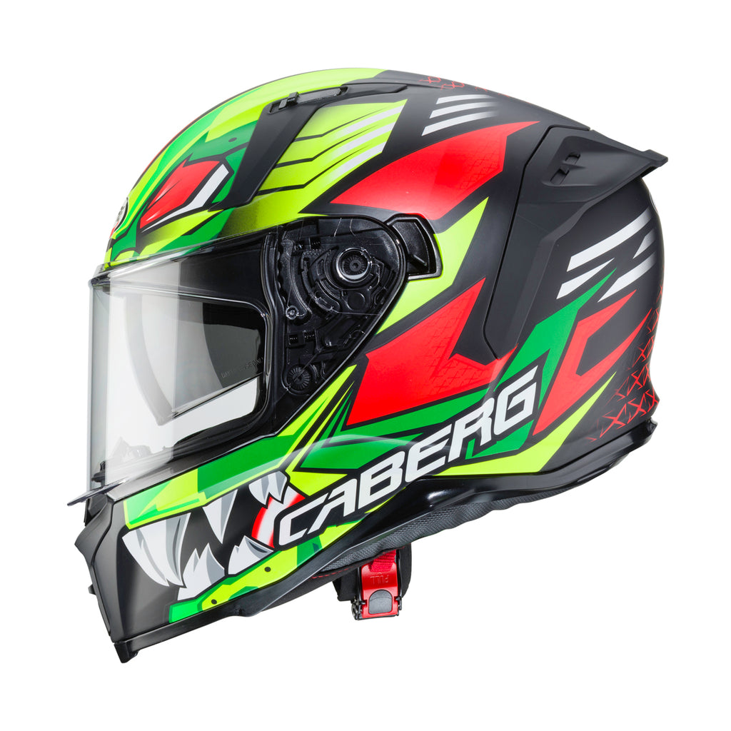 Caberg Avalon Giga Matt Black, Yellow Fluo and Red Fluo Motorbike Helmet