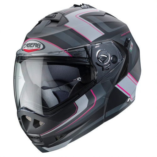 Caberg Duke II Tour Motorcycle Helmet - Matt Black/Pink/Anth/Silver