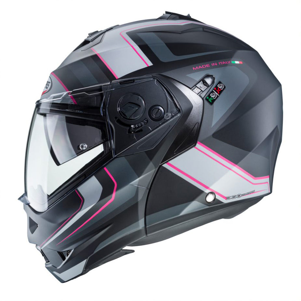 Caberg Duke II Tour Motorcycle Helmet - Matt Black/Pink/Anth/Silver