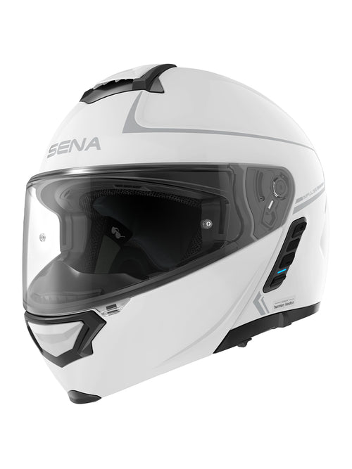 Sena Impulse Flip Up Motorcycle Helmet With Mesh Intercom Gloss White