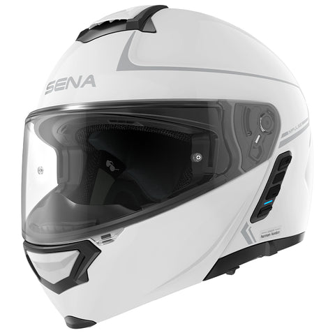 Sena Impulse Flip Up Helmet With Mesh Intercom Gloss White