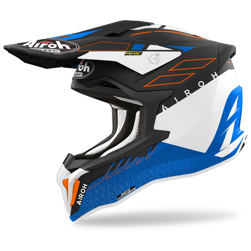 Airoh Strycker Skin Motorcycle Helmet Blue Matt [22.06]