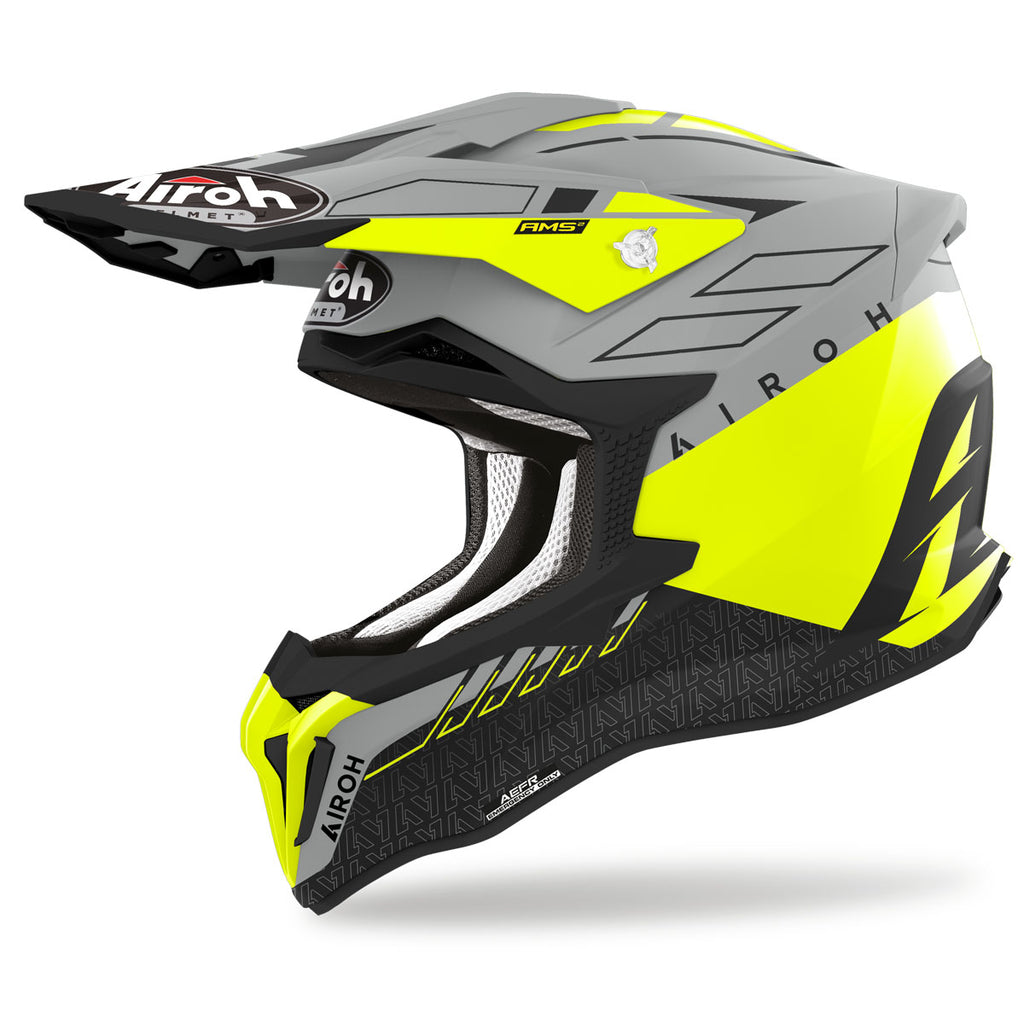 Airoh Strycker Skin Motorcycle Helmet - Yellow Matt [22.06]