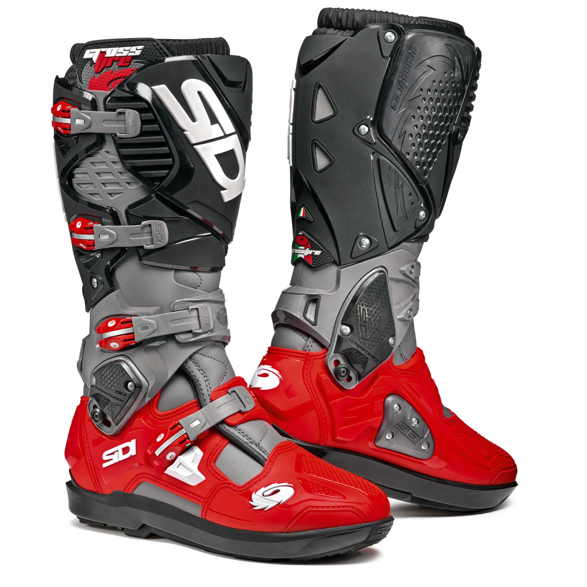 Sidi Crossfire 3 SRS Enduro Grey, Red & Black Motorcycle Boots