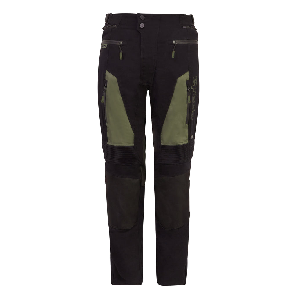 Spada Ascent V3 CE WP Motorcycle Trousers Black/Green Short Leg